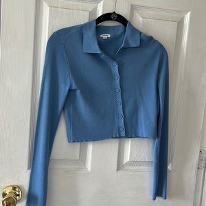 XS blue collared sweater from Garage.